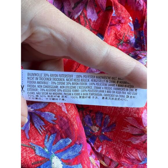 Endless Rose red floral One Shoulder Mini Dress Tiered Ruffle NEW summer - Picture 9 of 11